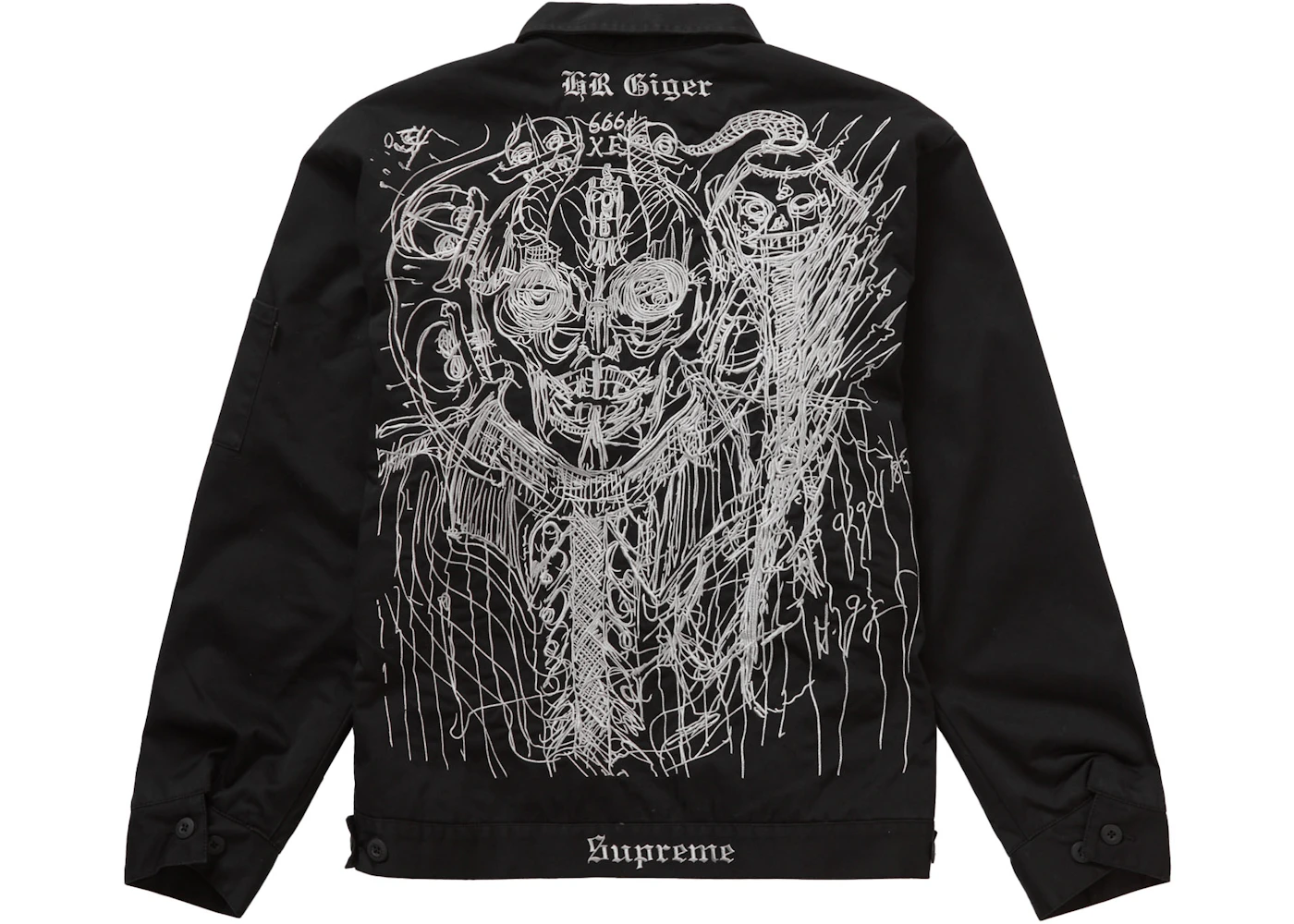 Supreme Giger Embroidered Work Jacket Black Men's FW23 US