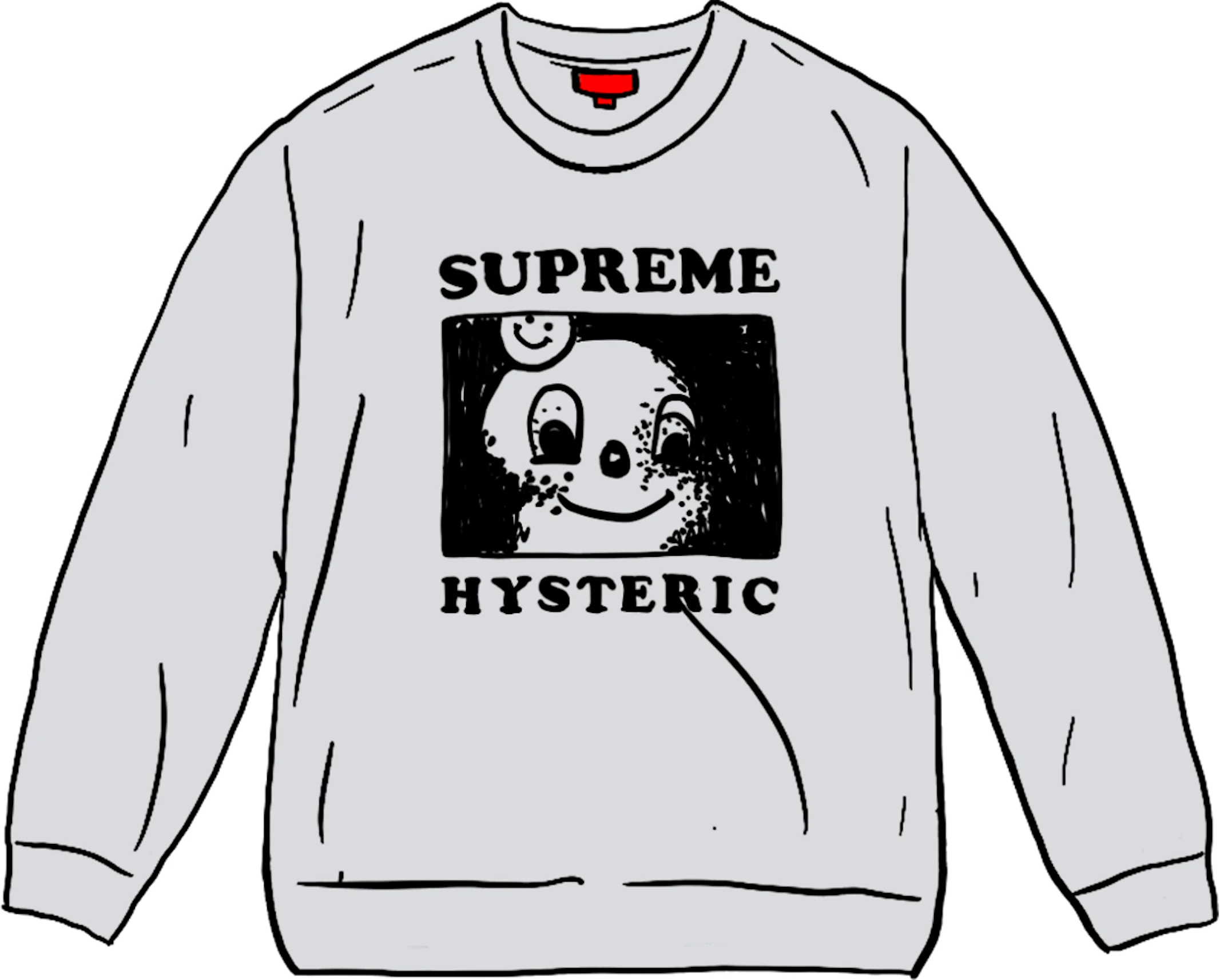 HYSTERIC GLAMOUR Printed Sweat Switching Knit (Jumper) Grey F