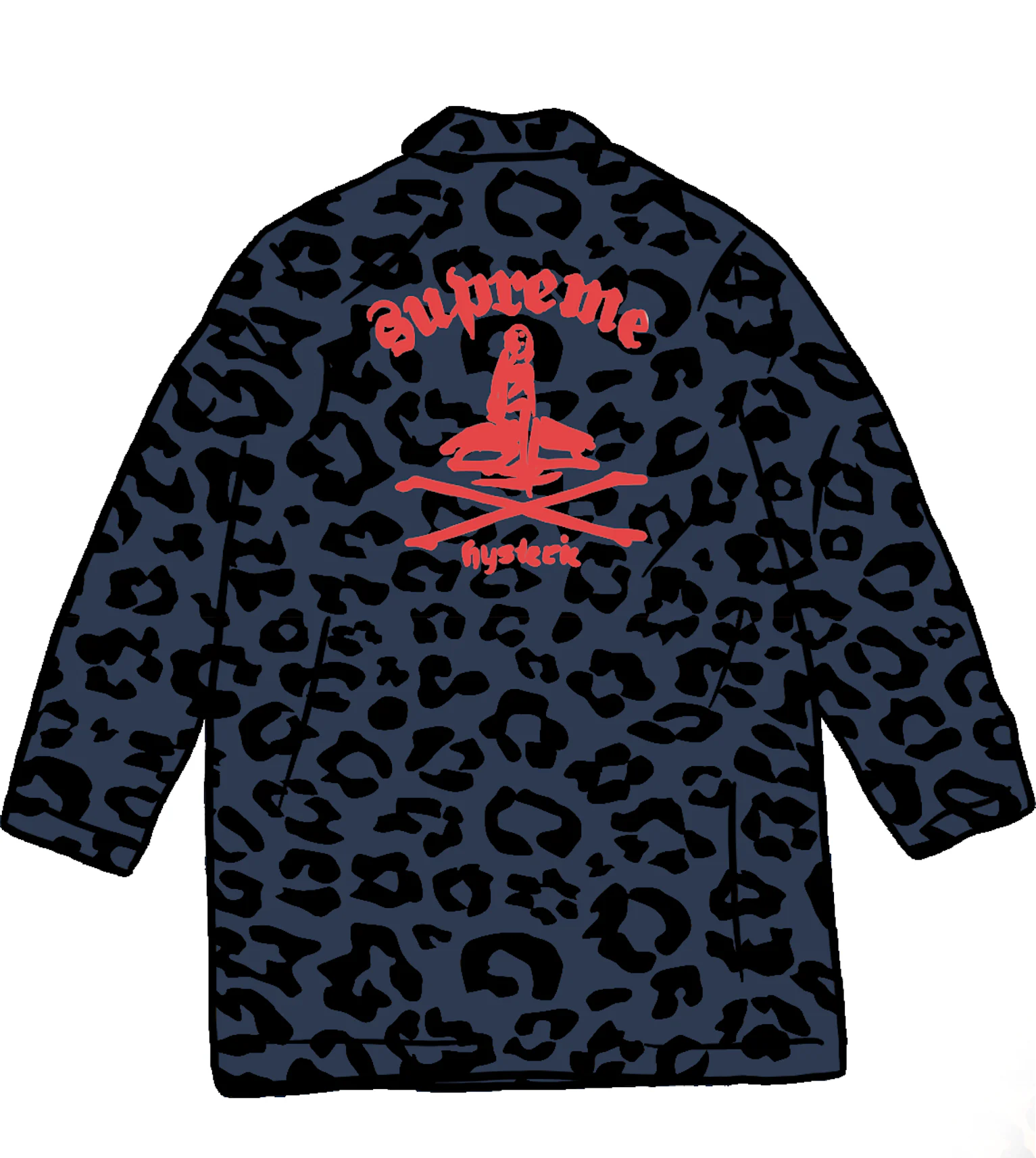 Supreme HYSTERIC GLAMOUR Leopard Trench Blue