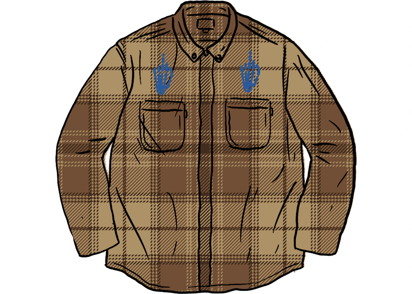 Supreme HYSTERIC GLAMOUR Plaid Flannel Shirt Brown