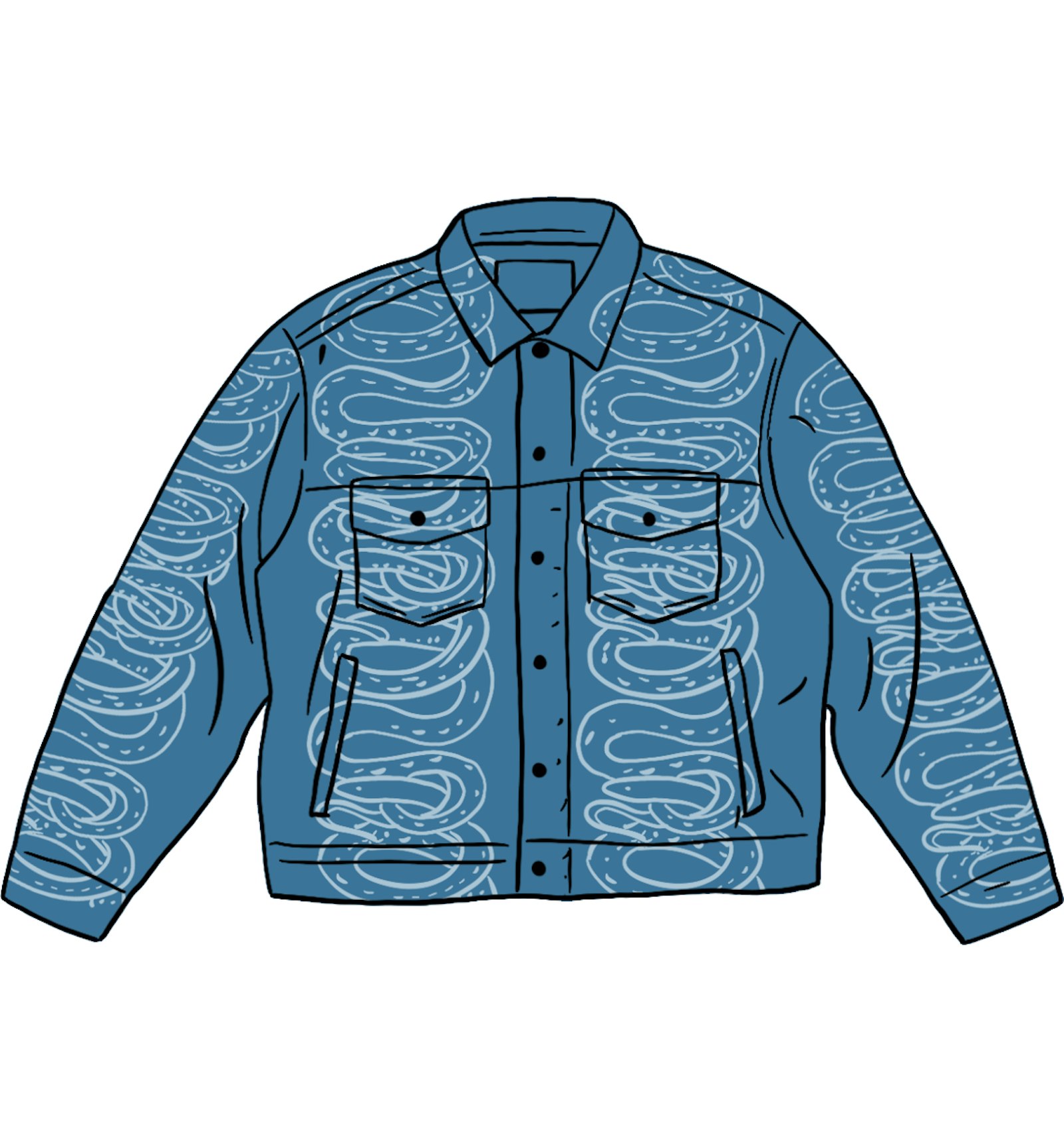 Supreme HYSTERIC GLAMOUR Snake Denim Trucker Jacket Blue