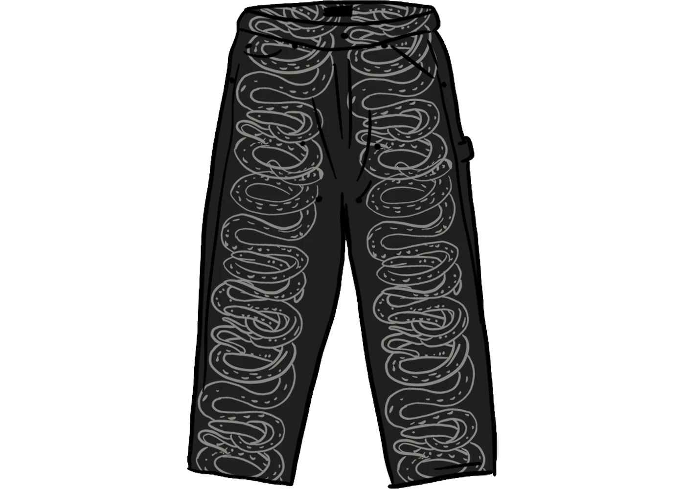 Supreme HYSTERIC GLAMOUR Snake Double Knee Denim Painter Pant