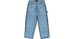 Supreme HYSTERIC GLAMOUR Snake Double Knee Denim Painter Pant Blue