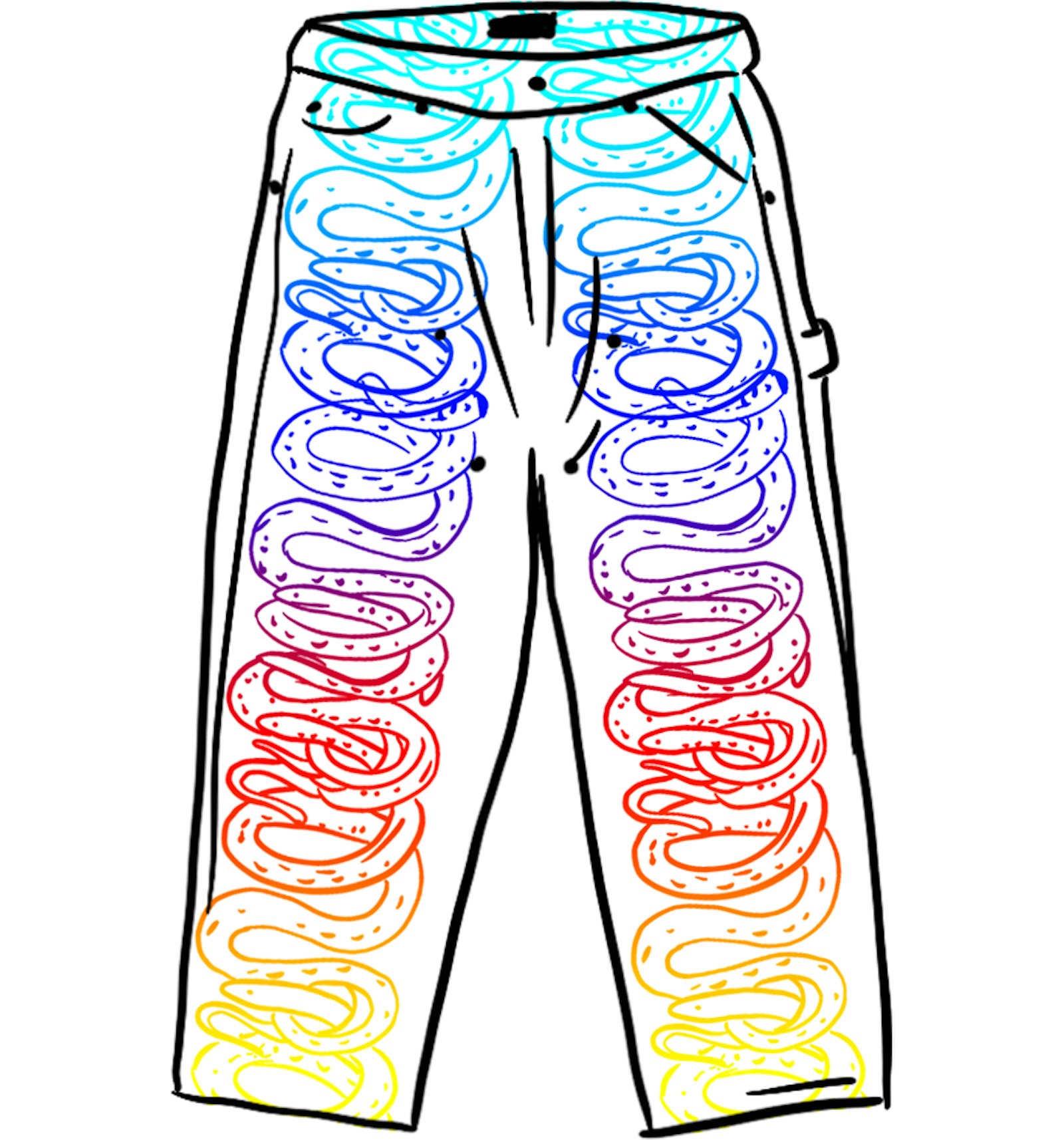 Supreme HYSTERIC GLAMOUR Snake Double Knee Denim