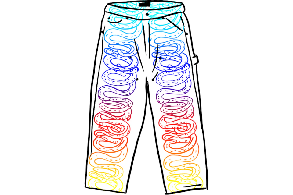 Supreme Hysteric Glamour Snake Double Knee Denim Painter Pant White Ss21 Supreme Hysteric Glamour Snake Double Knee Denim Painter Pant White Ss21