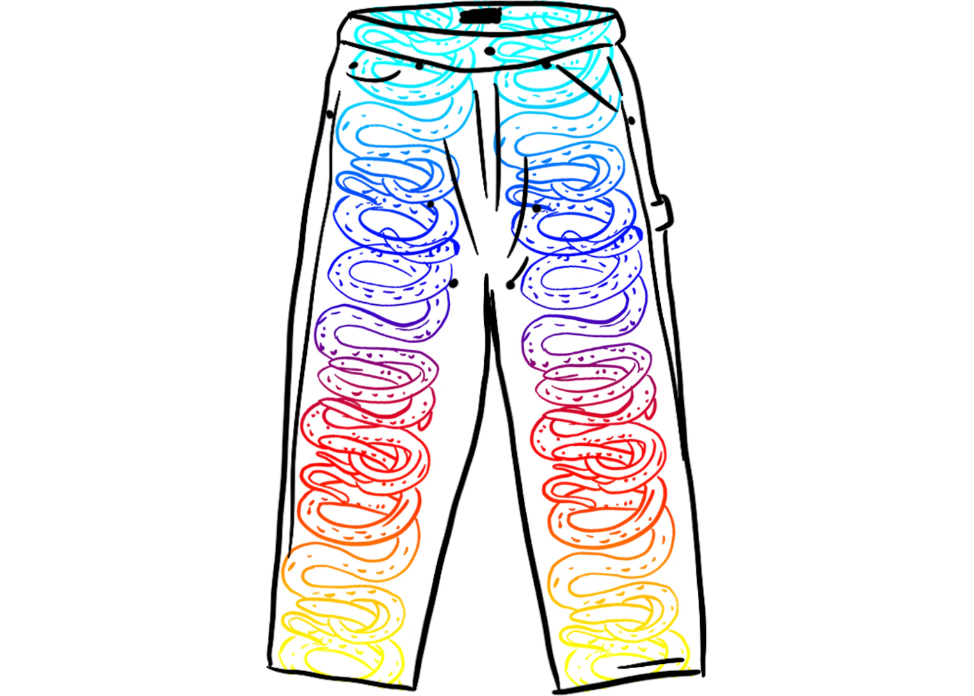 Supreme HYSTERIC GLAMOUR Snake Double Knee Denim Painter Pant Supreme HYSTERIC GLAMOUR Snake Double Knee Denim Painter Pant