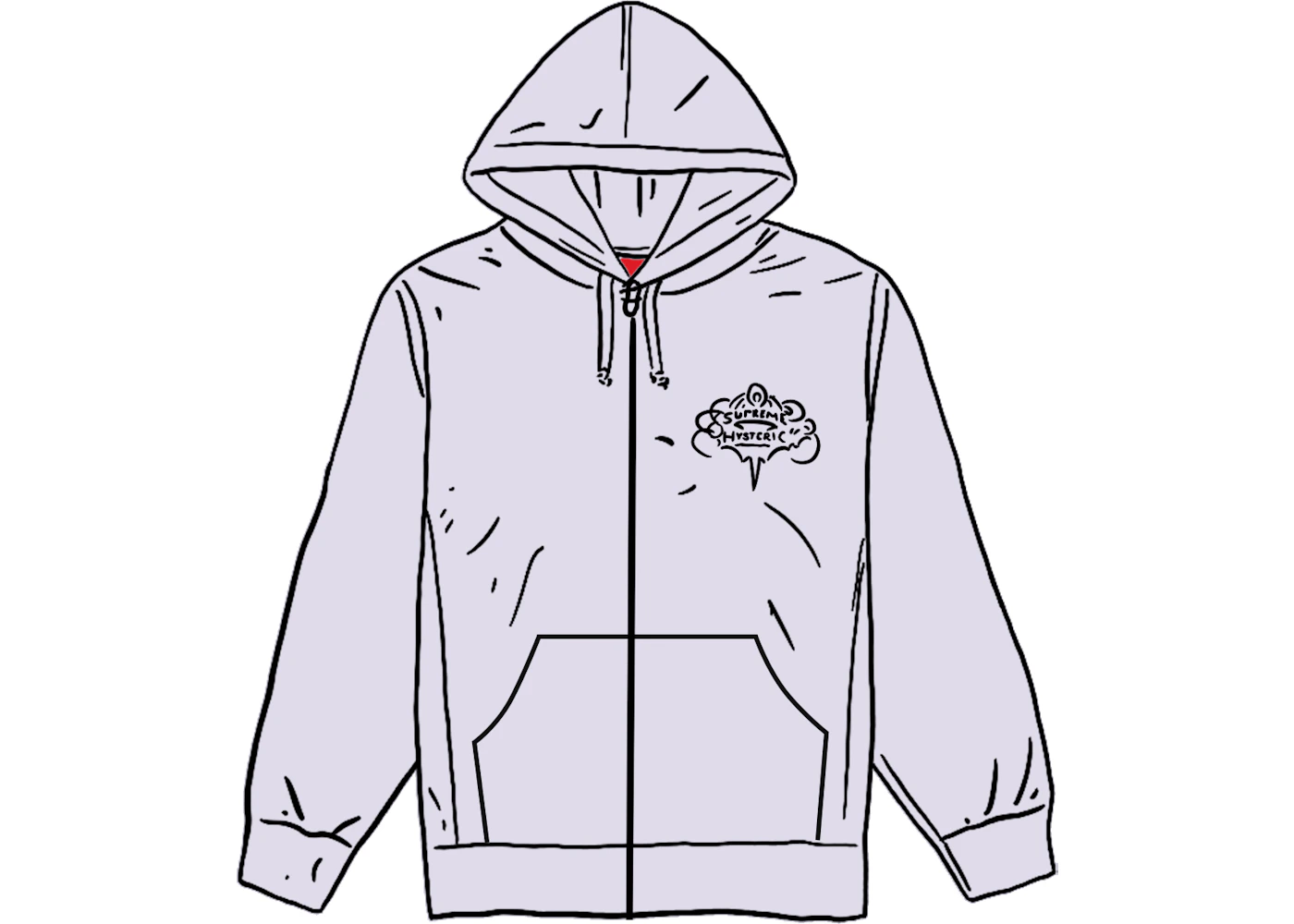 Supreme HYSTERIC GLAMOUR Zip Up Hooded Sweatshirt Ash Grey Men's Supreme HYSTERIC GLAMOUR Zip Up Hooded Sweatshirt Ash Grey Men's