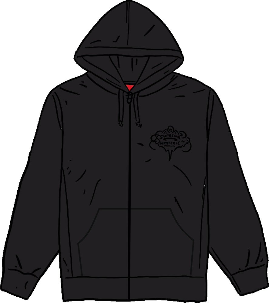 Supreme HYSTERIC GLAMOUR Zip Up Hooded Sweatshirt Black - SS21
