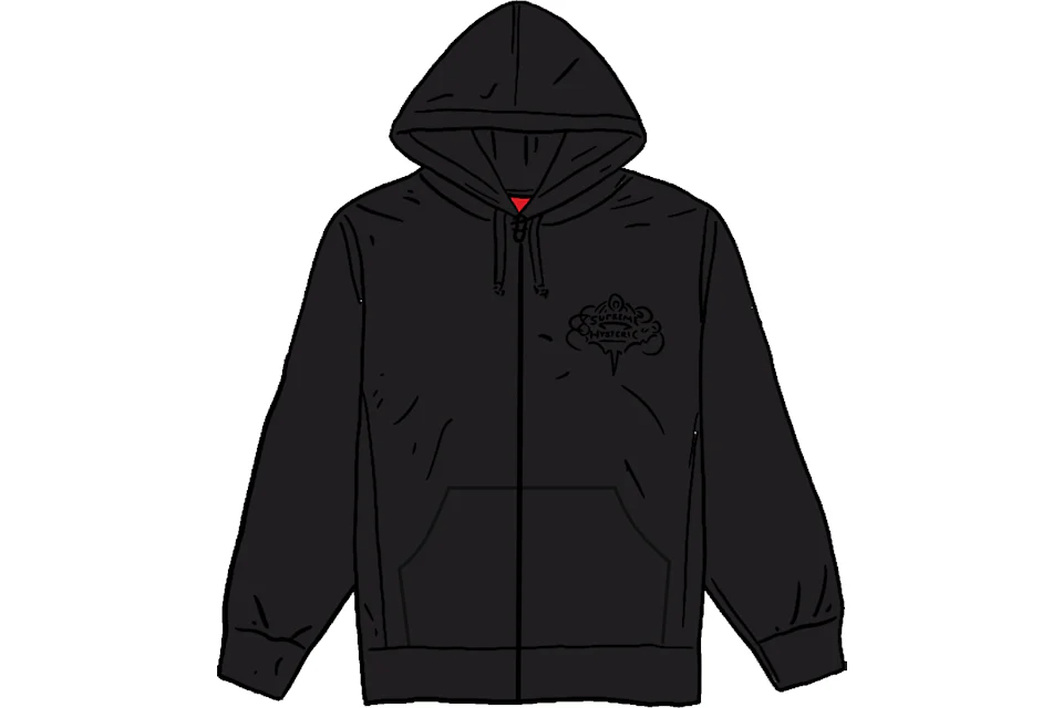 Supreme black zip up hoodie on sale