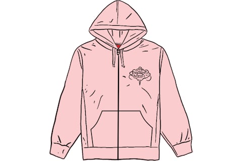 Supreme HYSTERIC GLAMOUR Zip Up Hooded Sweatshirt Light Pink Men's Supreme HYSTERIC GLAMOUR Zip Up Hooded Sweatshirt Light Pink Men's