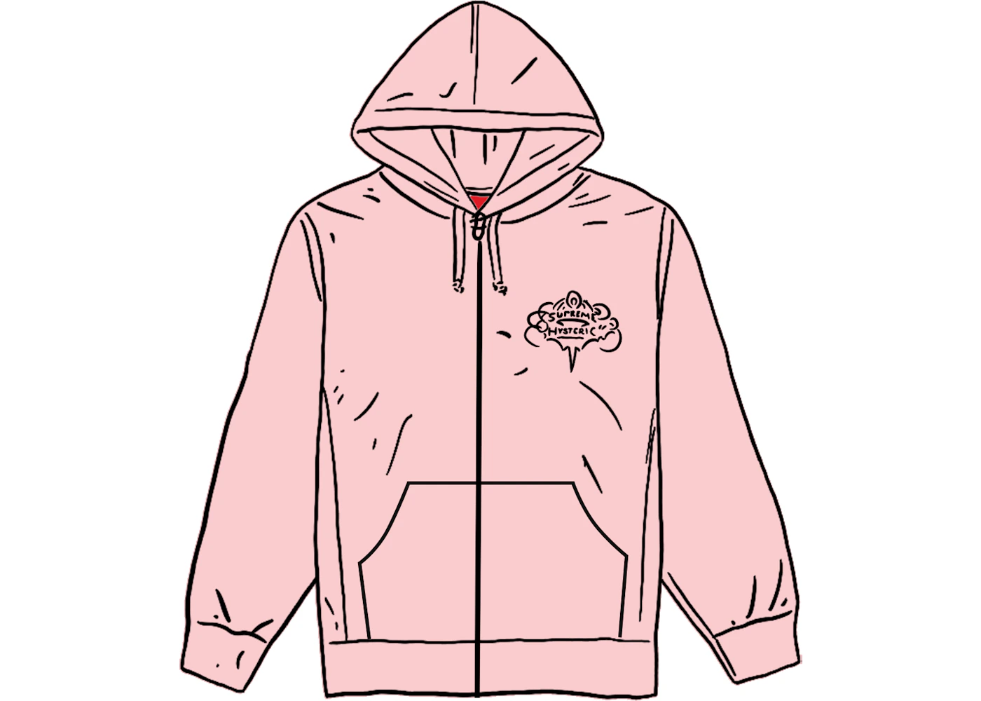Supreme HYSTERIC GLAMOUR Zip Up Hooded Sweatshirt Light Pink Men's Supreme HYSTERIC GLAMOUR Zip Up Hooded Sweatshirt Light Pink Men's