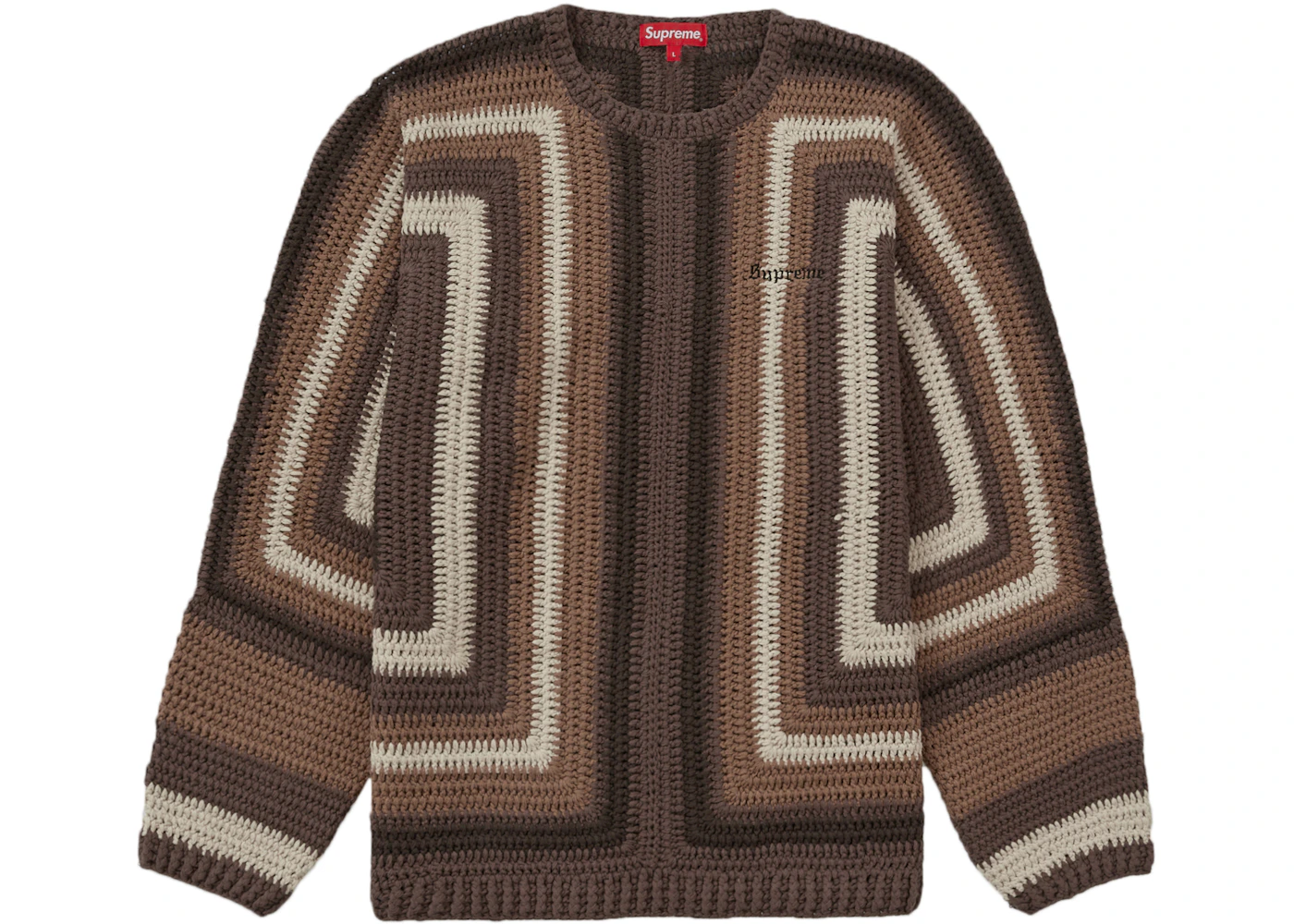 Supreme Hand Crocheted Sweater Brown Men Supreme Hand Crocheted Sweater Brown Men