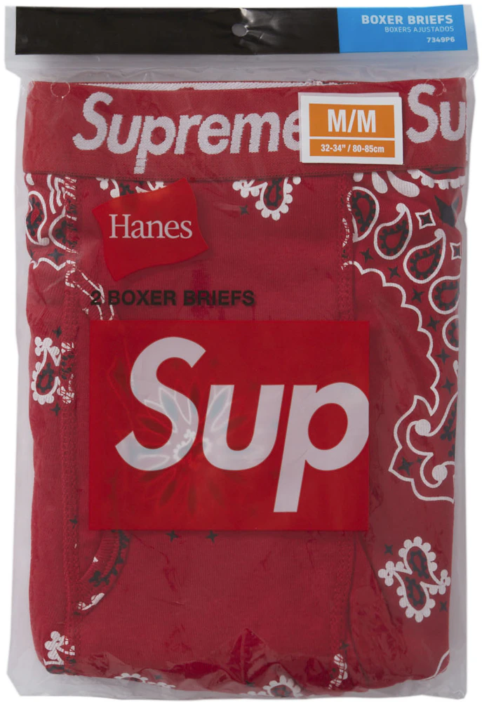 Supreme Hanes Bandana Boxer Briefs (2 Pack) Red - FW22 - US