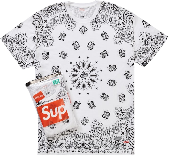 Supreme x Hanes Two-Pack Bandana Tagless T-Shirt