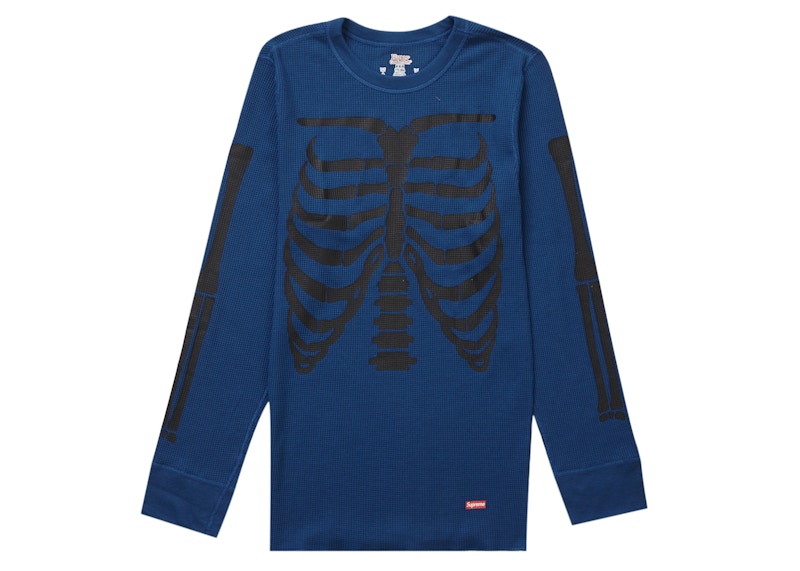 Supreme Hanes Bones Thermal Crew (1 Pack) Blue Men's - FW23 - US