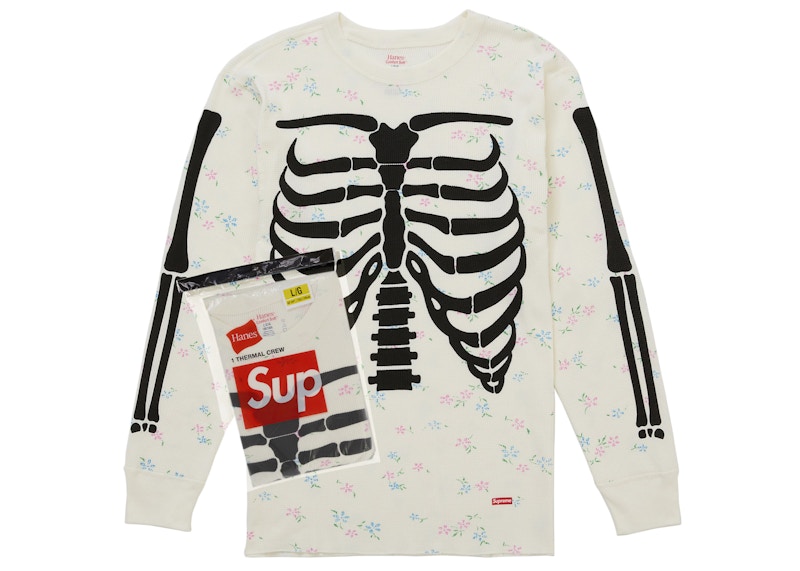 Supreme Bones Thermal Crew フローラル M 新品 Supreme Hanes Bones Thermal Crew FW25 (1 Pack) Floral Men's - FW25