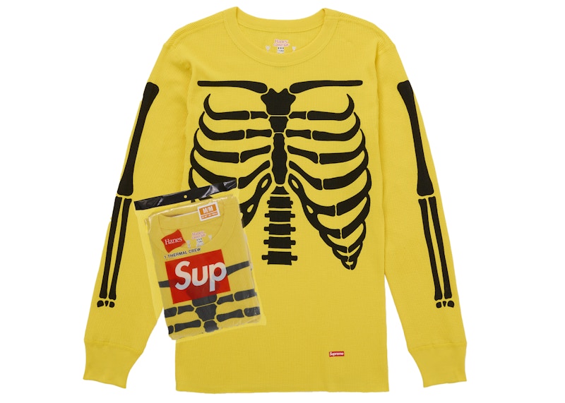 Supreme Hanes Bones Thermal Crew FW25 (1 Pack) Yellow Men's - FW25
