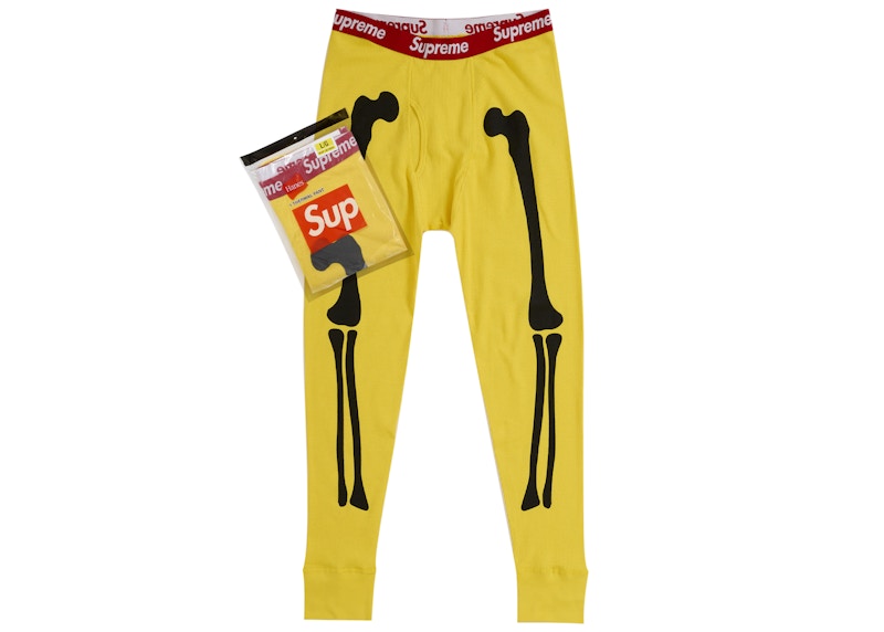 Supreme Hanes Bones Thermal Pant FW25 (1 Pack) Yellow Men's - FW25