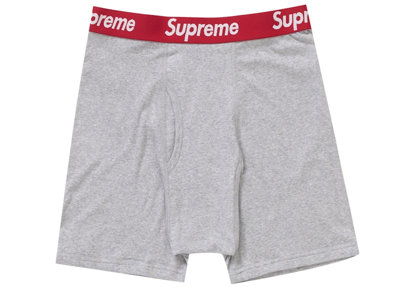 Supreme Hanes Boxer Briefs (2 Pack) Heather Grey