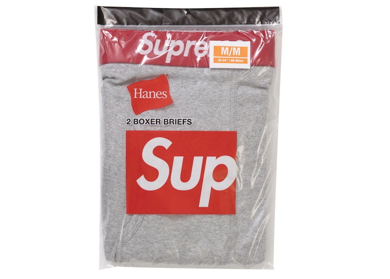 Supreme Hanes Boxer Briefs (2 Pack) Heather Grey