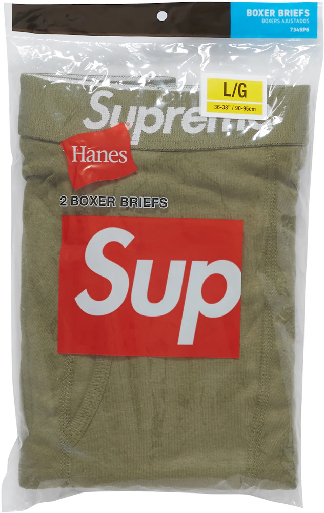 Supreme Hanes Boxer Briefs (2 Pack) Olive - SS22 - US
