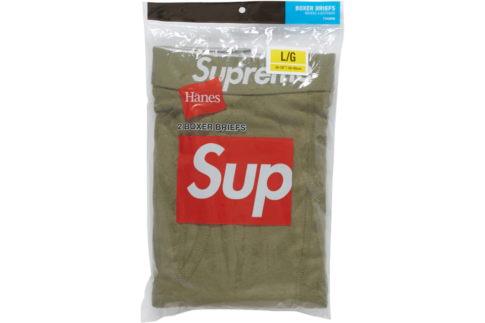Supreme Hanes Boxer Briefs (2 Pack) Olive