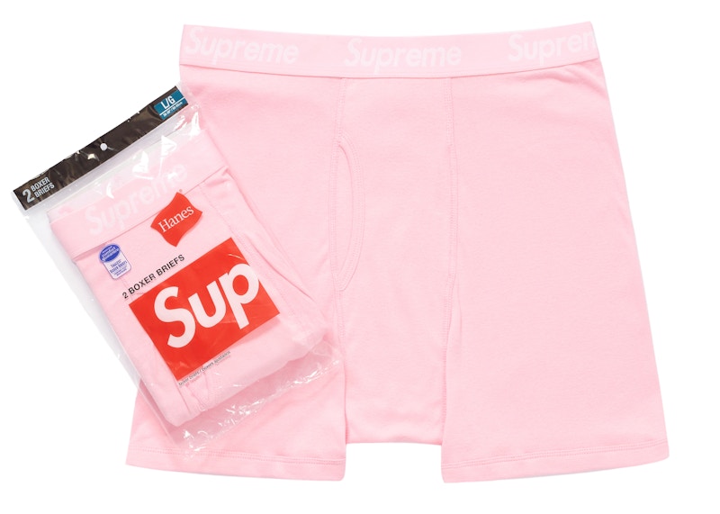 Supreme Hanes Boxer Briefs (2 Pack) Pink - FW21 - GB