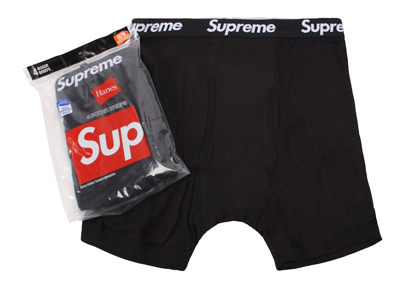 Supreme hanes 2025 boxer briefs black