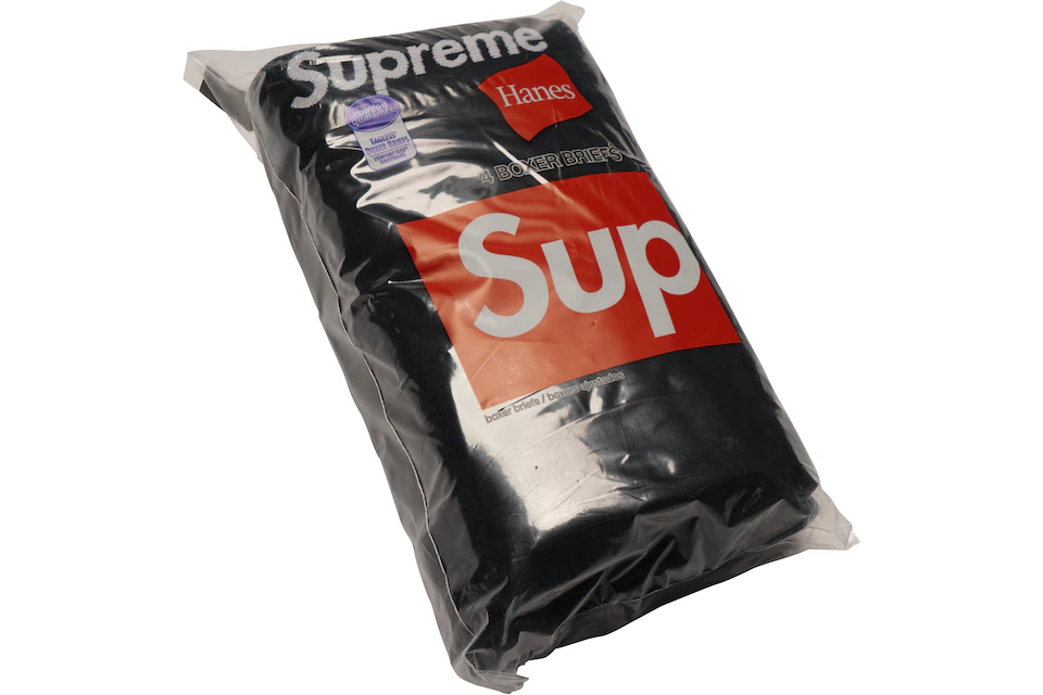 Supreme Hanes Boxer Briefs (4 Pack) Black