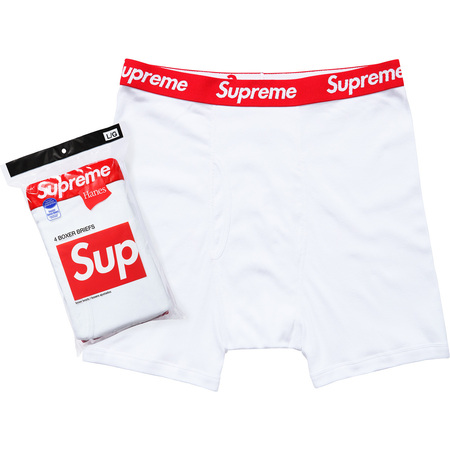 Supreme Hanes Boxer Briefs (4 Pack) White