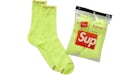 Supreme Hanes Crew Socks (4 Pack) Flourescent Yellow