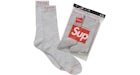 Supreme Hanes Crew Socks (4 Pack) Heather Grey