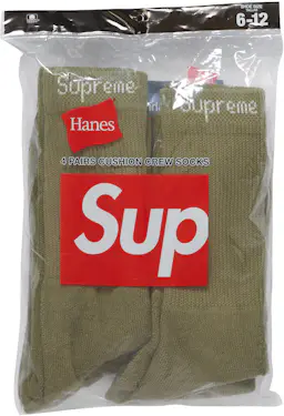 Supreme Hanes Crew Socks Crew Socks (4 Pack) White - SS18/Pre-SS18