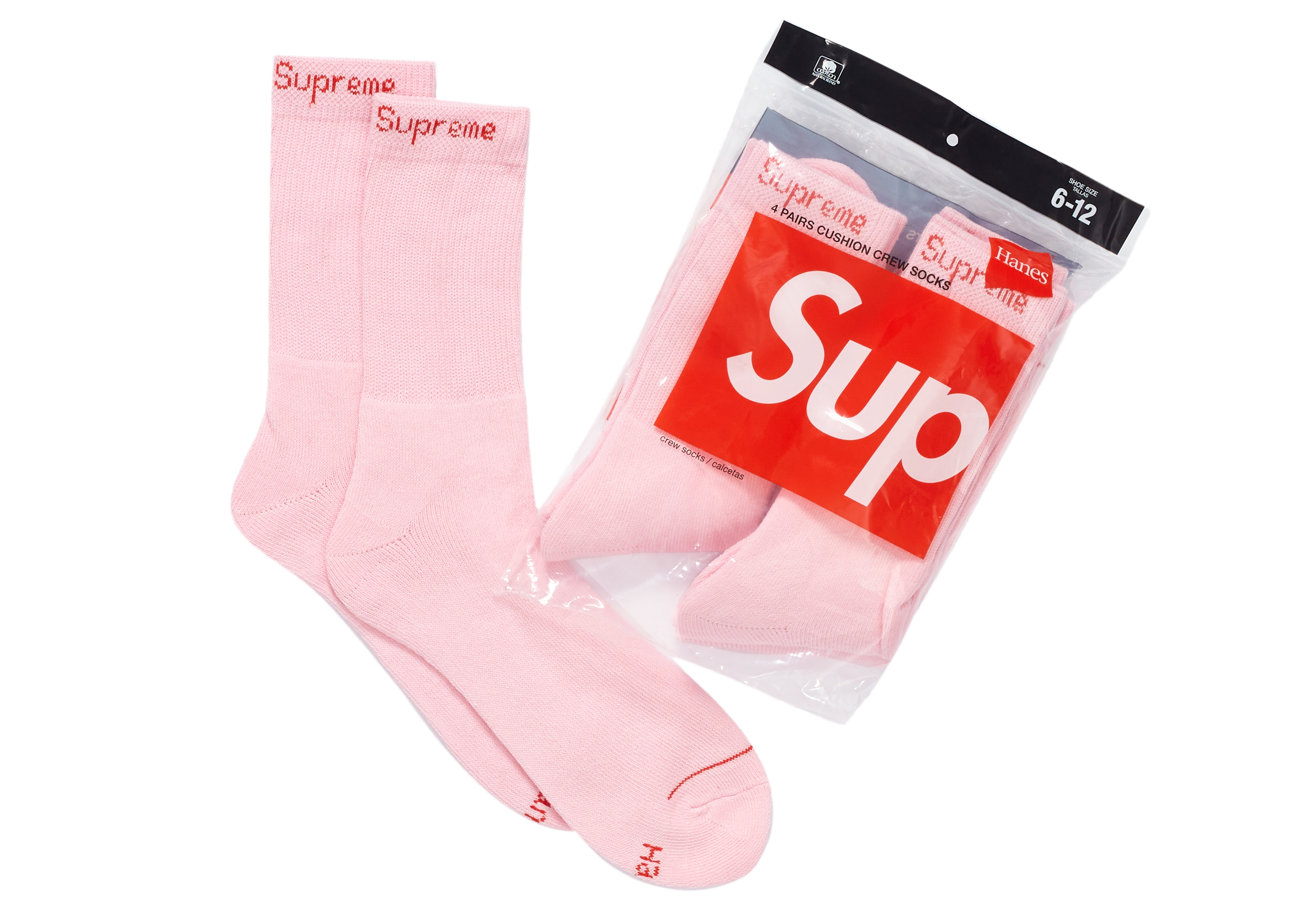 Supreme Hanes Crew Socks (4 Pack) White - SS18/Pre-SS18 - US