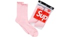 Supreme Hanes Crew Socks (4 Pack) Pink