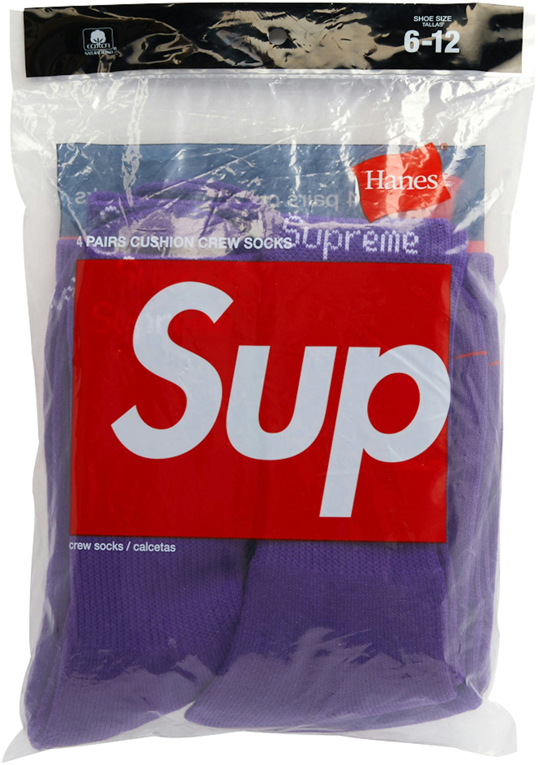 Supreme Hanes Crew Socks (4 Pack) Purple - SS21