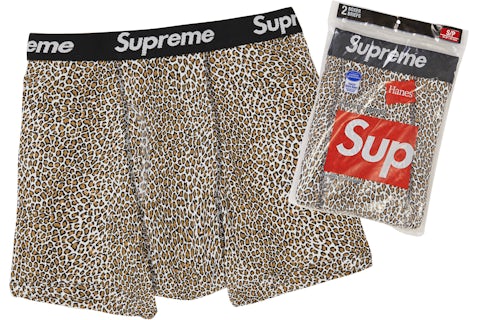 Supreme Hanes Leopard Boxer Briefs (2 Pack) Leopard Men's SS19 US