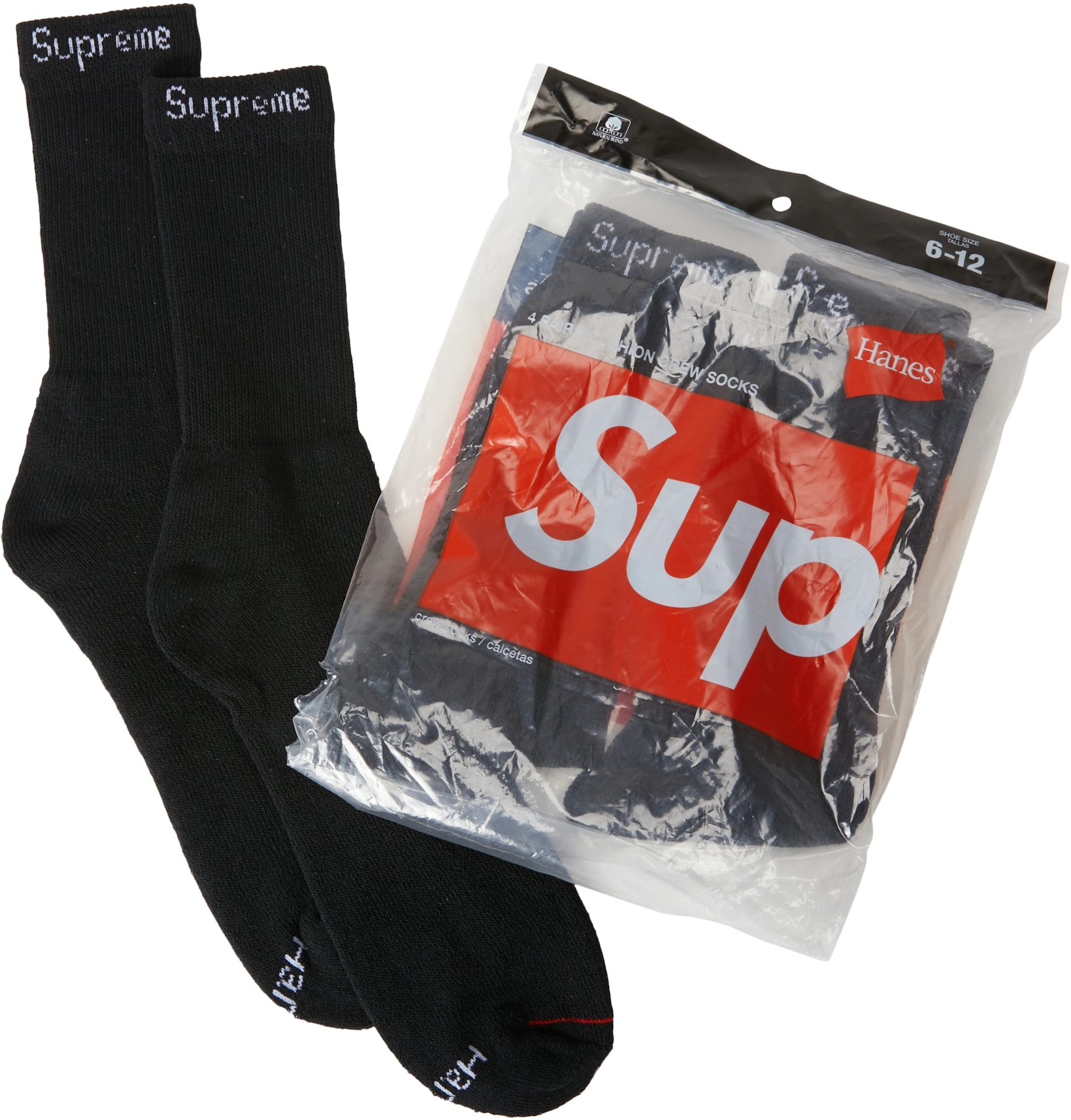 Supreme Hanes Crew Socks (4 Pack) Pink - FW21 - US