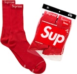 Supreme With white Supreme Socks-BLACK ONE PAIR SINGLES NO BAG)  100%Authentic