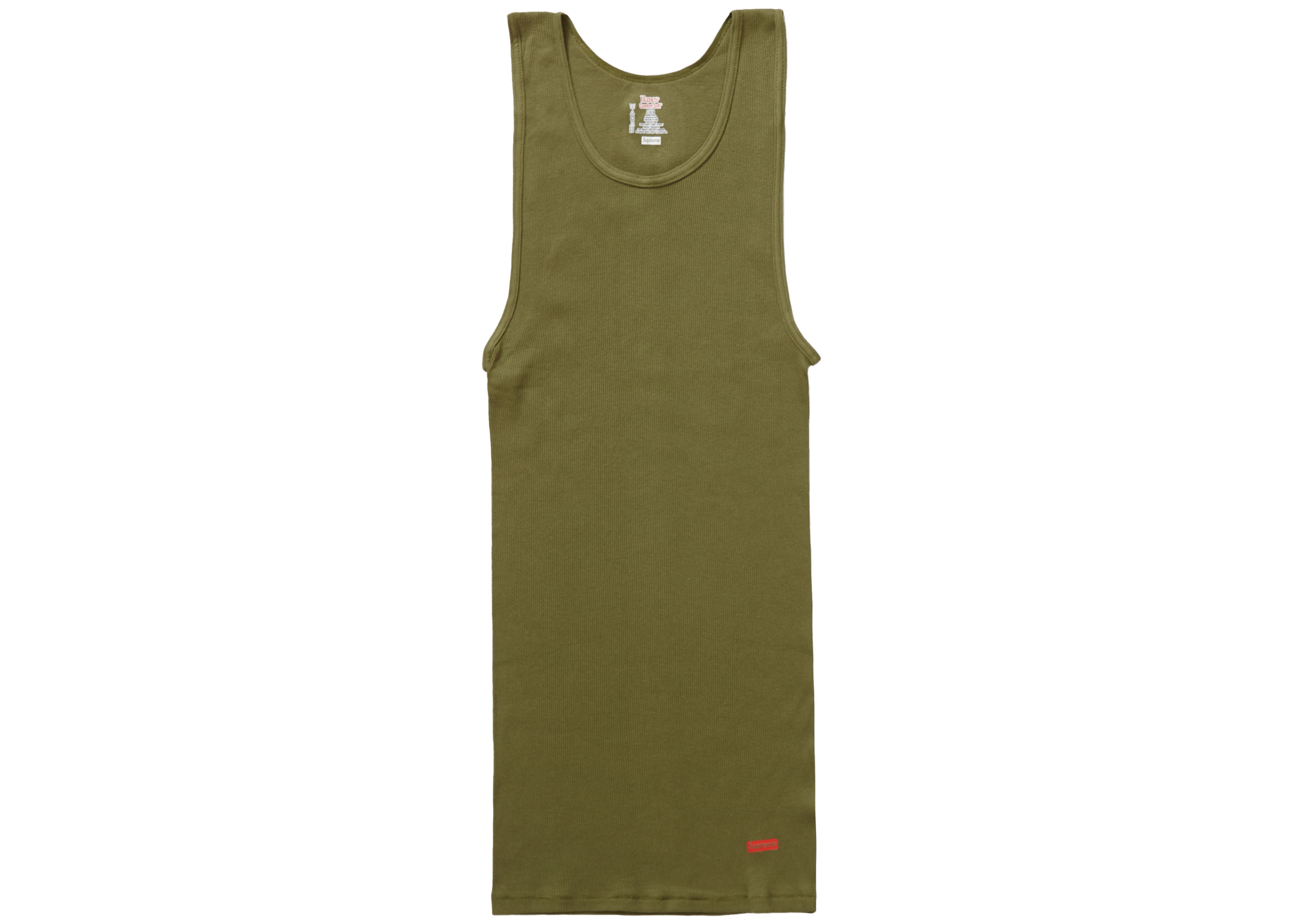 Supreme Hanes Tagless Tank Top (3 Pack) Olive Men's - SS22 - US