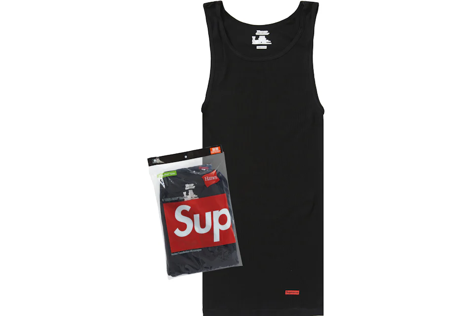 Camisetas Supreme Hanes Tagless Tank (pack de 3) en negro