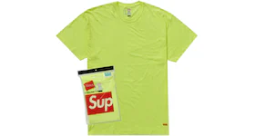 Supreme Hanes Tagless Tees (2 Pack) Flourescent Yellow
