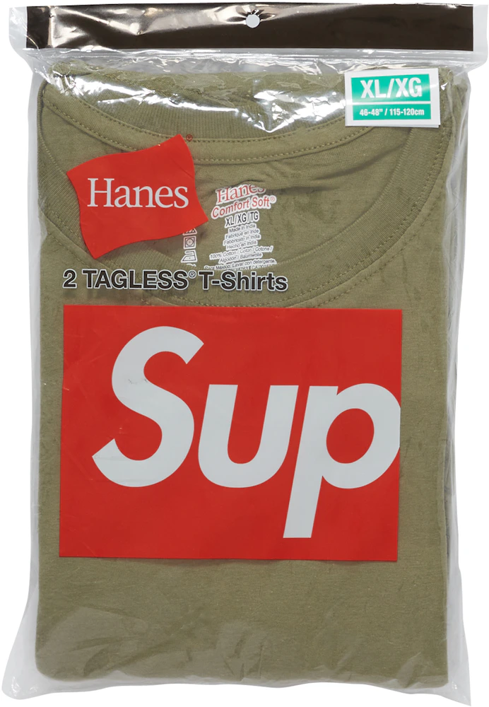 Supreme Hanes Tagless Tees (2 Pack) Olive Uomo - SS22 - IT