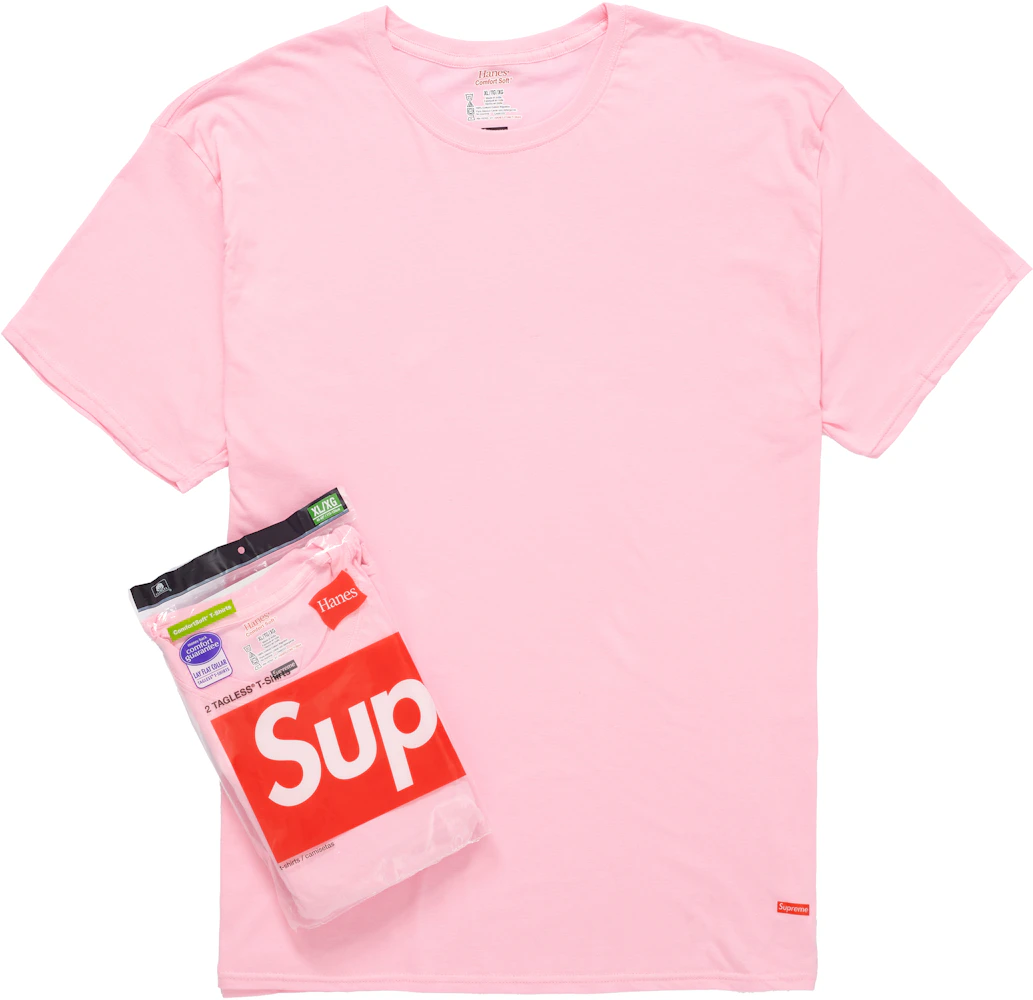 Supreme Hanes less Tees 2 Pack Pink Fw21