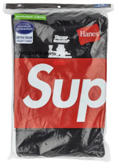 Supreme Hanes Tagless Tees (3 Pack) Black - FW21 - US
