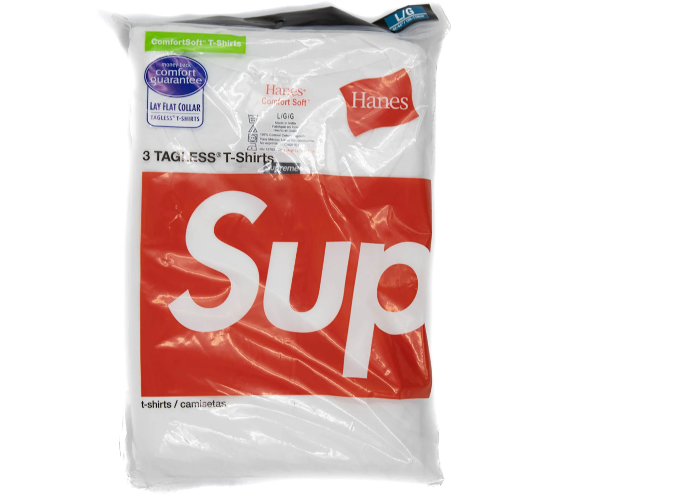Supreme Hanes Tagless Tees (3 Pack) White FW21 US