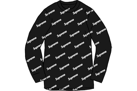 Supreme/Hanes サーマルクルー Lサイズ ブラック Supreme Hanes Thermal Crew (1 Pack) Black Logos Men's - FW20