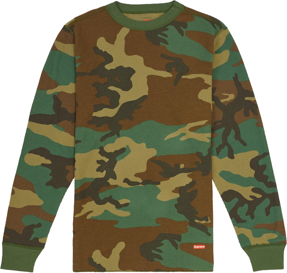 Supreme Hanes Thermal Crew (1 Pack) FW19 Woodland Camo - FW19