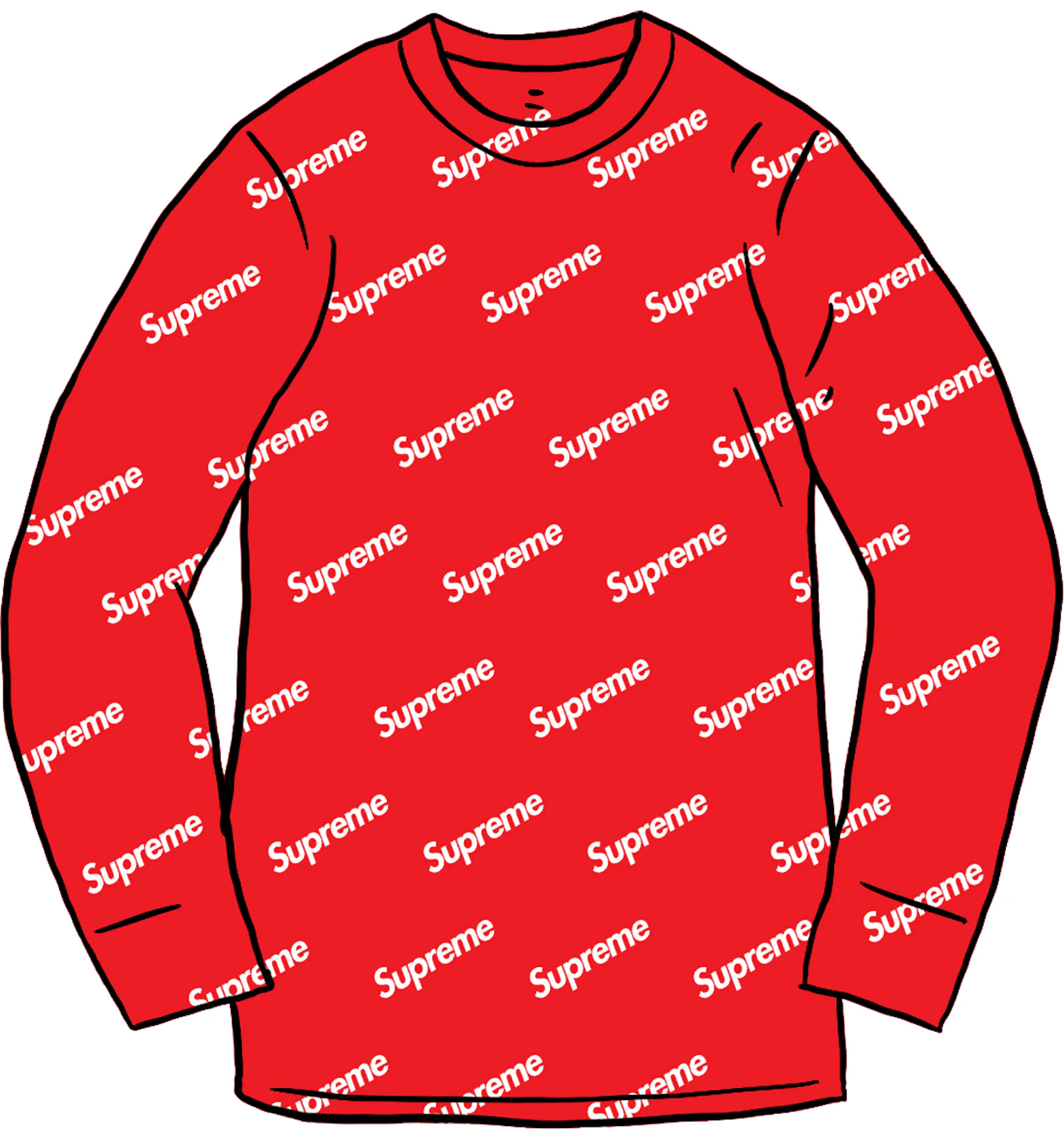 Supreme Hanes Thermal Crew 1 Pack Red Logos FW20 US