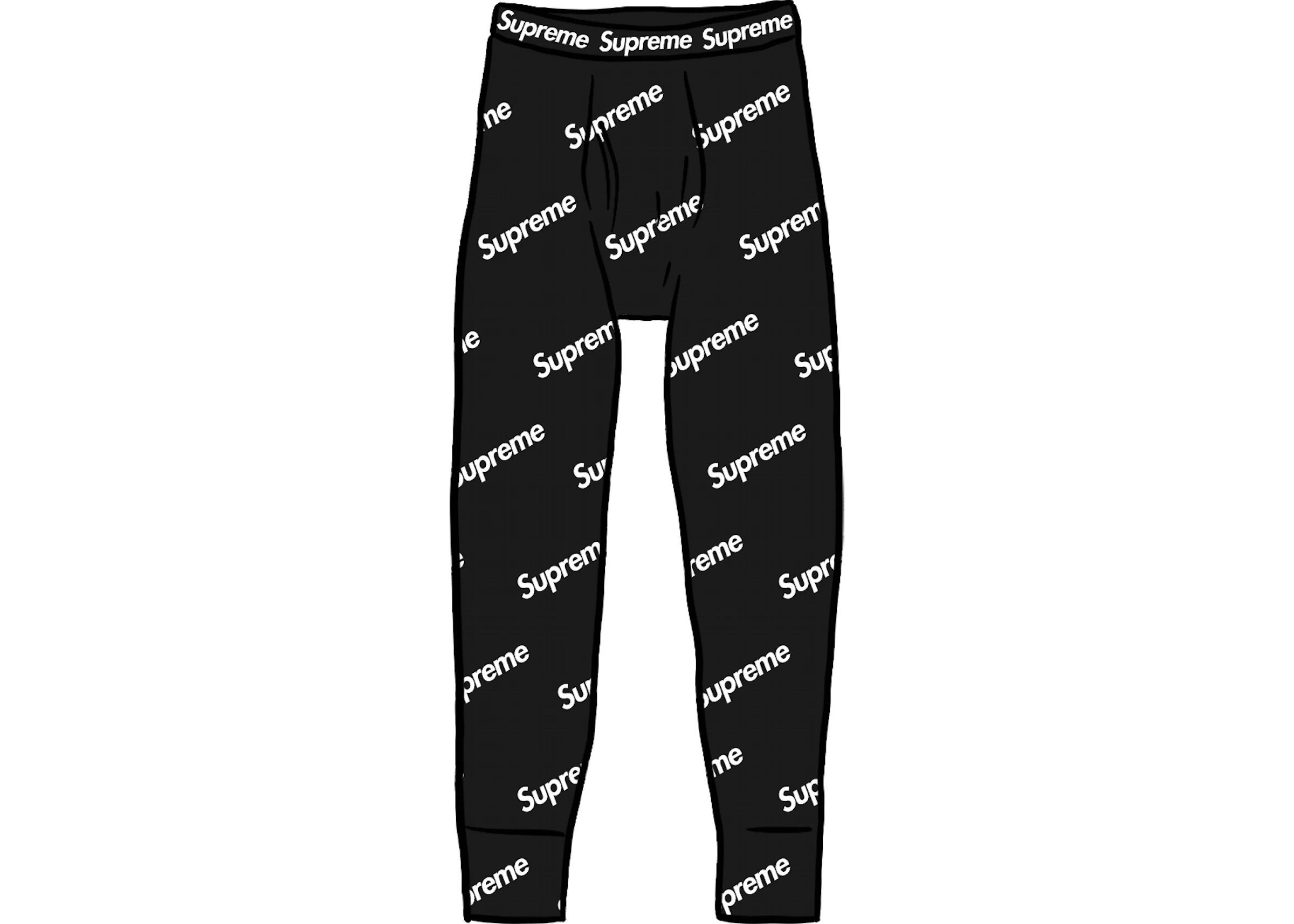Supreme Hanes Thermal Pant (1 Pack) Black Logos